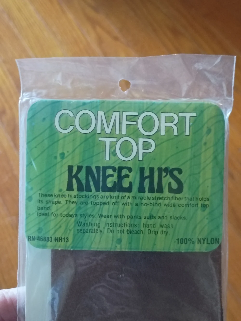 Available is a brand new old stock knee high stockings from the 70s